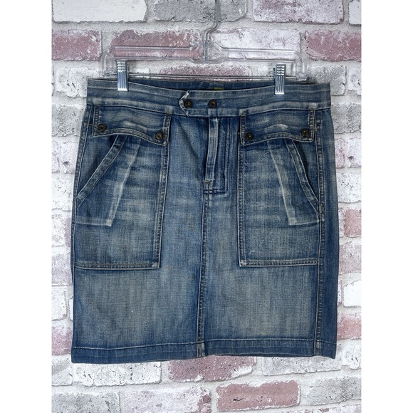 7 For All Mankind Denim‎ Skirt Size 28 Y2K Lots Of Pockets - Picture 1 of 14